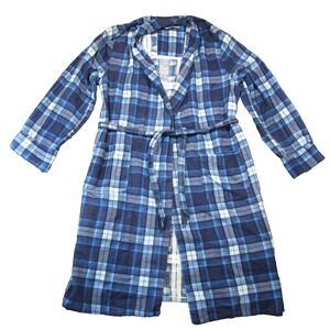 Towncraft Blue Plaid Women's Robe